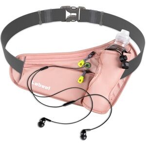 Running Belt Water Bottles, Adjust 2 Zipper Pockets Running Waist Pack Hydro Bag